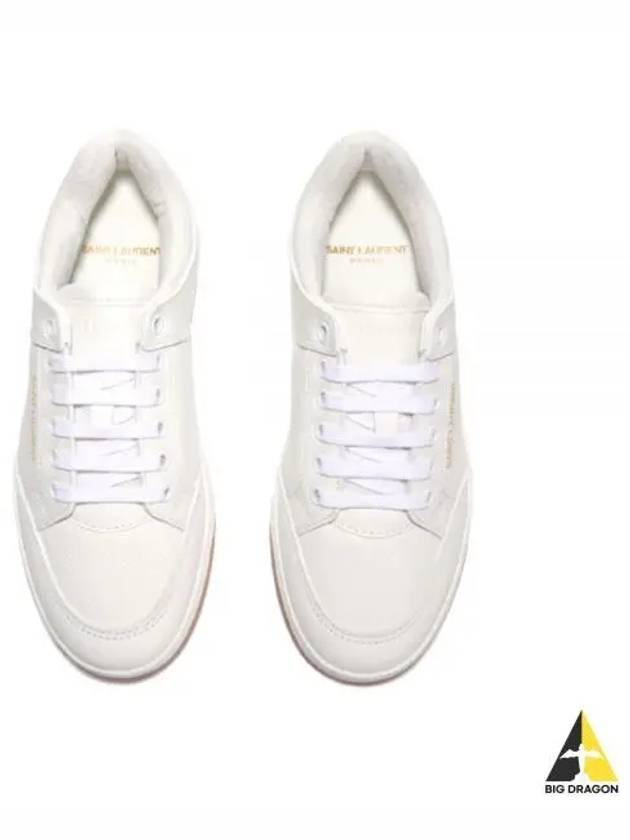 SL 61 Logo Signature Leather Low Top Sneakers White - SAINT LAURENT - BALAAN 2