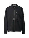 11103 Cotton Nylon Drill Overshirt Jacket Black - STONE ISLAND - BALAAN 2