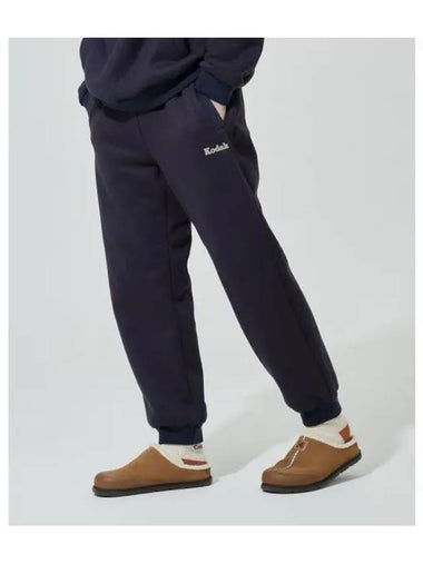 KODAK Brownie semi over fit light warm brushed jogger pants NAVY - KODO - BALAAN 1