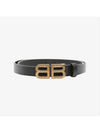 BB Hourglass Leather Belt Black - BALENCIAGA - BALAAN 3