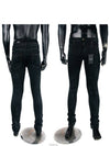 Men's Stain Effect Denim Skinny Jeans Black - SAINT LAURENT - BALAAN 3