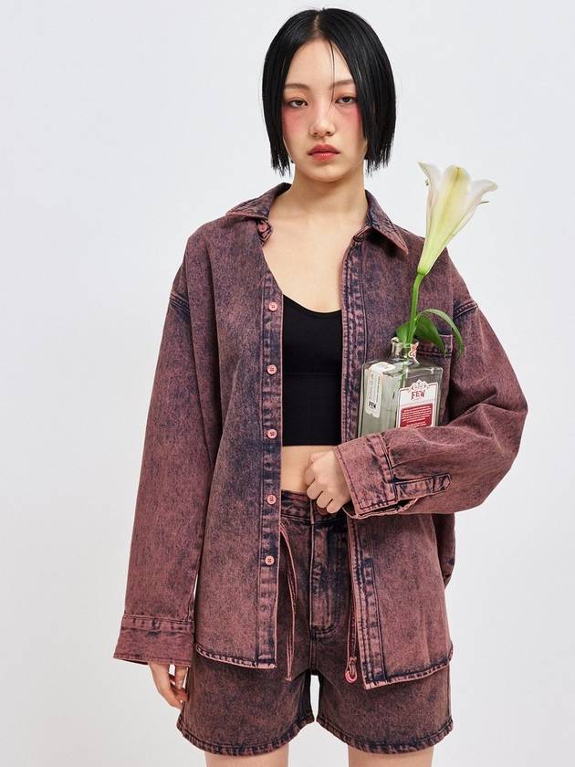 Wine Denim Shirt Suit Pink - C WEAR BY THE GENIUS - BALAAN 11