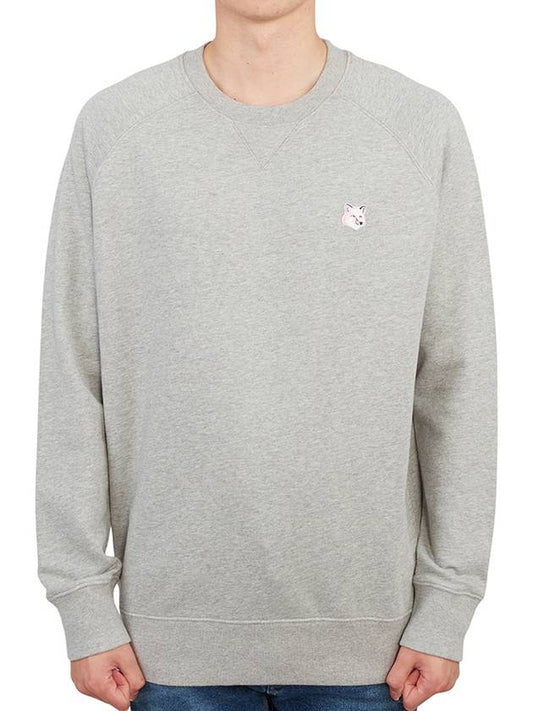 Monochrome Fox Head Patch Classic Cotton Sweatshirt Grey Melange - MAISON KITSUNE - BALAAN 2