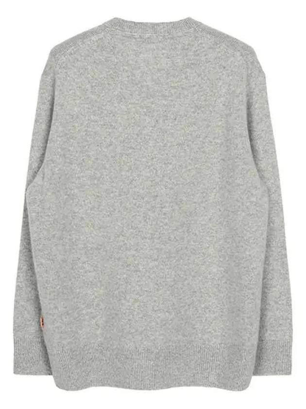 V-neck Wool Cashmere Knit Top Melange Grey - ACNE STUDIOS - BALAAN 3