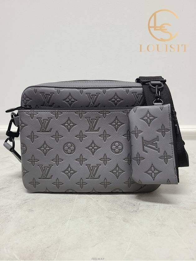 Used luxury goods Lewis It Entrasheet gray monogram shadow trio messenger bag - LOUIS VUITTON - BALAAN 1