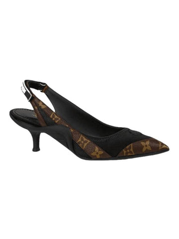 Archlight Logo Monogram Canvas Slingback Heels Black - LOUIS VUITTON - BALAAN 1