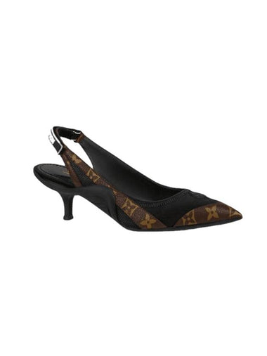 Archlight Logo Monogram Canvas Slingback Heels Black - LOUIS VUITTON - BALAAN 1