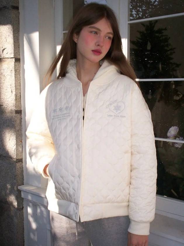 Snow Flake Quilted Jacket Cream - LETTER FROM MOON - BALAAN 4