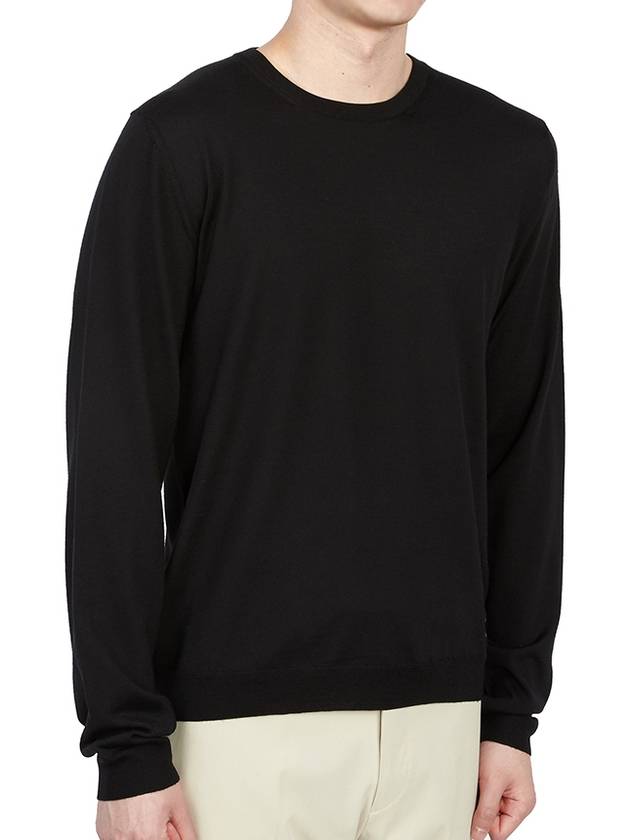 Horsebit Intarsia Wool Knit Top  Black - GUCCI - BALAAN 4