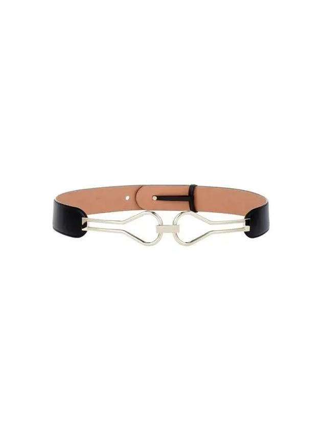 Women s Metal Connect Leather Belt Black 271700 - GIORGIO ARMANI - BALAAN 1