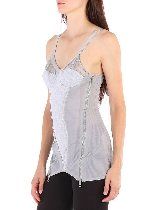 Burberry Ladies Grey Melange Cotton Jersey Paneled Stretch Corset, Brand Size 8 (US Size 6) - BURBERRY - BALAAN 3