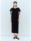 Women's Draped Jersey Long Dress Black - ISSEY MIYAKE - BALAAN 2