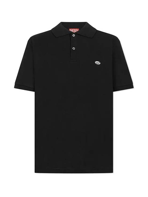 Oval D Patch Polo Shirt Black - DIESEL - BALAAN 2