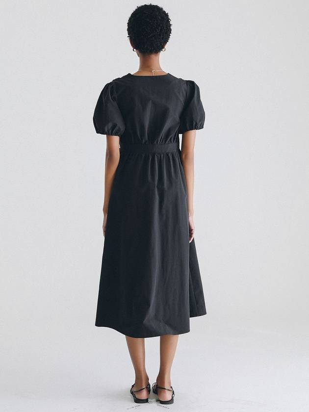 Puff sleeve wrap dress BLACK - STAY WITH ME - BALAAN 8