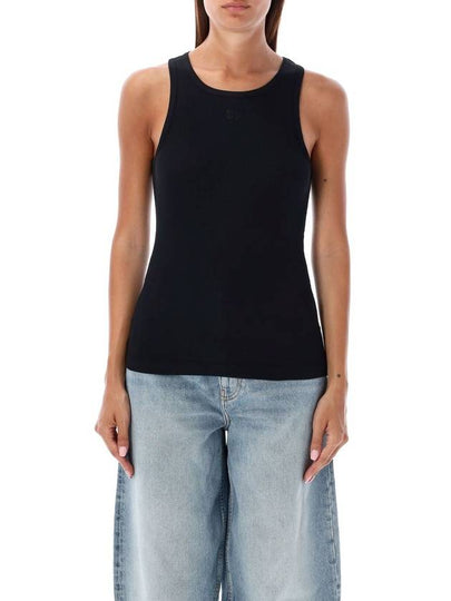 Ribbed Organic Cotton Sleeveless Black - GANNI - BALAAN 2