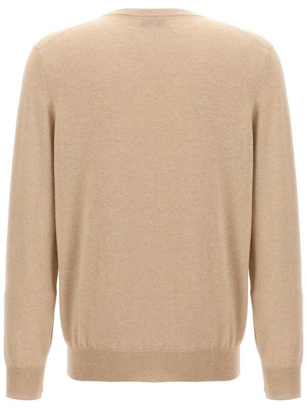 Crew Neck Cashmere Knit Top Beige - BRUNELLO CUCINELLI - BALAAN 3