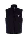 Triangle Logo Cashmere Down Vest Navy - PRADA - BALAAN 2