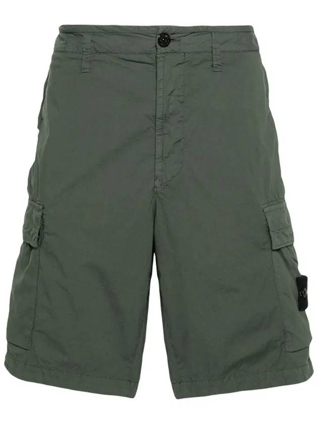 Light Stretch Cotton Bermuda Shorts Dark Green - STONE ISLAND - BALAAN 3