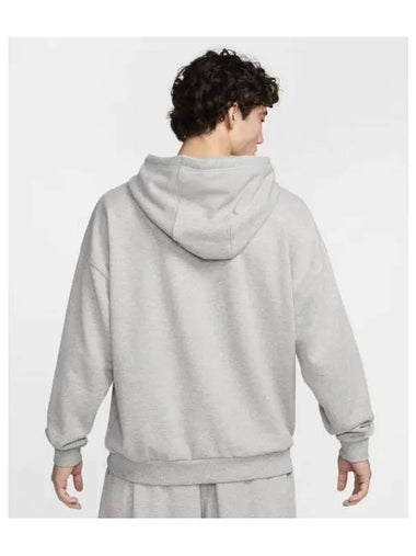 Club Fleece Oversized French Terry Pullover Hoodie M Dark Gray Heather Light Smoke White HJ1817 063 - NIKE - BALAAN 1