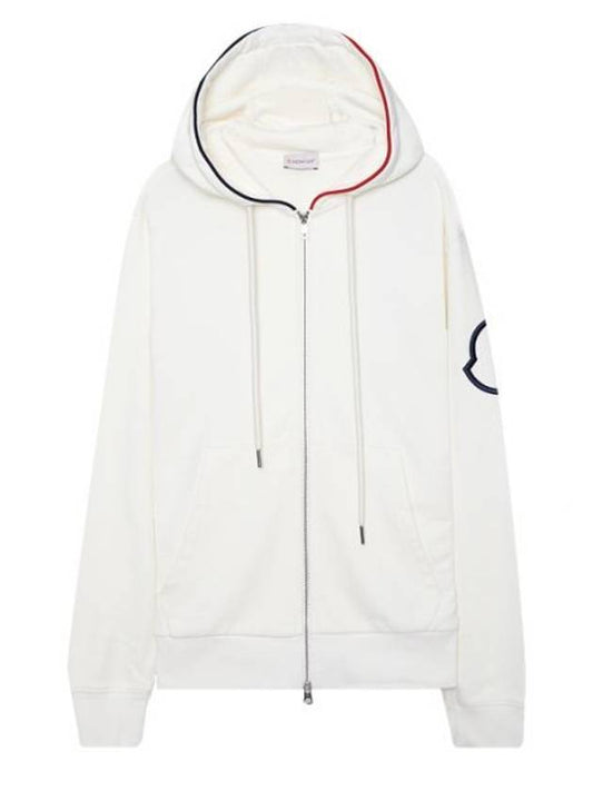 Duo Colour Patch Zip-Up Hoodie White - MONCLER - BALAAN 2