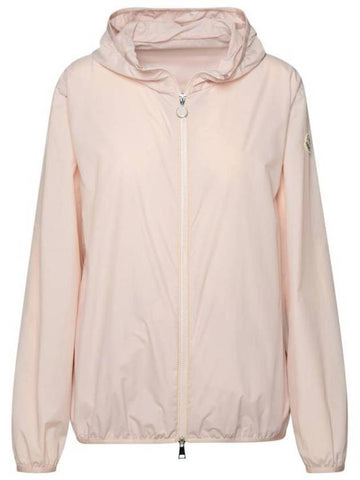 Fegeo Logo Patch Zip Up Hoodie Light Pink - MONCLER - BALAAN 1