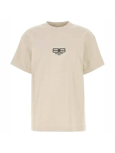 BB Paris Cotton Short Sleeve T-Shirt Beige - BALENCIAGA - BALAAN 1