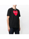 Play Men's Black Eye Red Big Heart Print Short Sleeve T-Shirt P1 T112 1 Black - COMME DES GARCONS - BALAAN 4