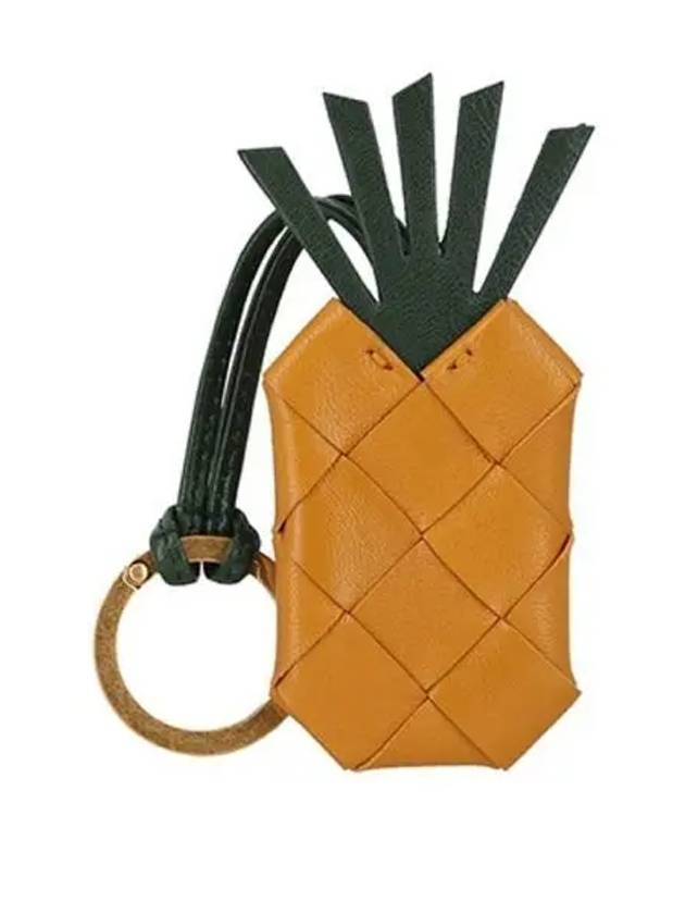 Pineapple Leather Key Holder Brown - BOTTEGA VENETA - BALAAN 2