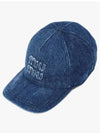 Logo Denim Ball Cap Navy - MIU MIU - BALAAN 4