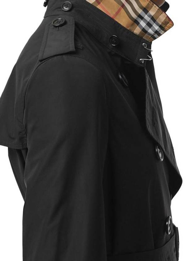 Detachable Hood Teffeta Kensington Trench Coat Black - BURBERRY - BALAAN 5