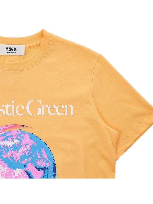 Fantastic Green Logo Short Sleeve T-Shirt Orange - MSGM - BALAAN 5