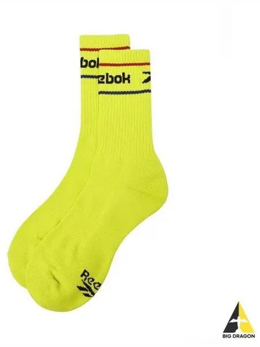 Color Logo Crew Socks Lime - REEBOK - BALAAN 1