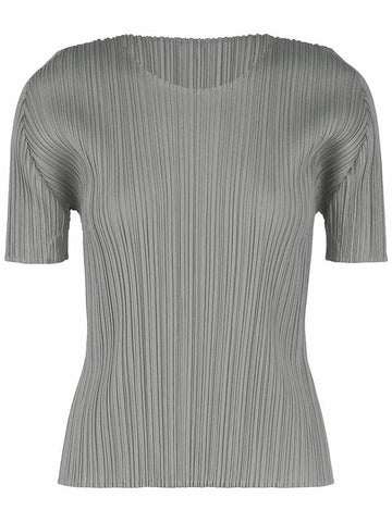 Pleated Please Basic Round Short Sleeve Tee - ISSEY MIYAKE - BALAAN 1