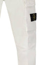 Stretch Cotton Cargo Straight Pants White - STONE ISLAND - BALAAN 3