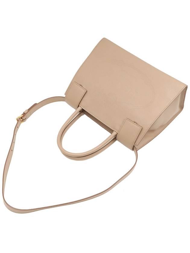 Beige Saffiano Leather City Lettering Logo Top Handle 2WAY 1BA120 - PRADA - BALAAN 5