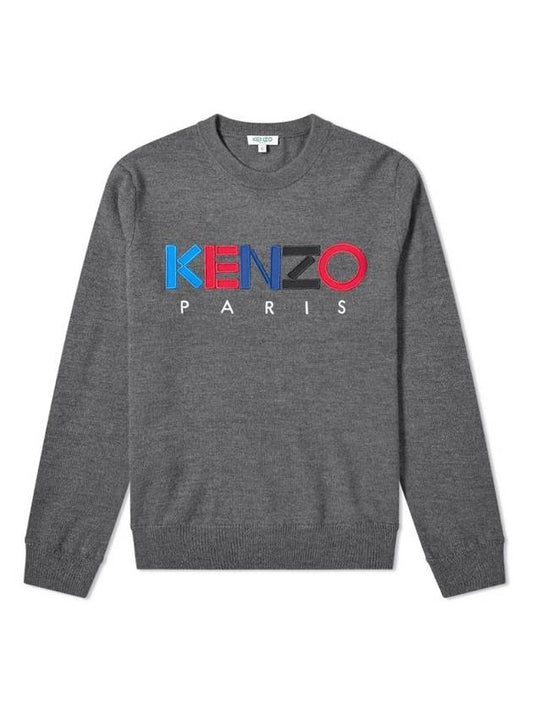 Embroidery Logo Sweatshirt Dark Grey - KENZO - BALAAN 2