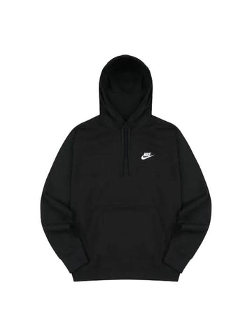 Club Fleece Pullover Hoodie Black - NIKE - BALAAN 1