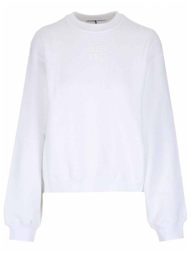 Crew Neck Logo Sweatshirt White - ALEXANDER WANG - BALAAN 1