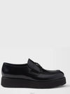 Triangle Logo Brushed Leather Loafers Black - PRADA - BALAAN 5