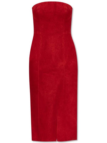 Alexander McQueen Leather Dress, Women's, Red - ALEXANDER MCQUEEN - BALAAN 1