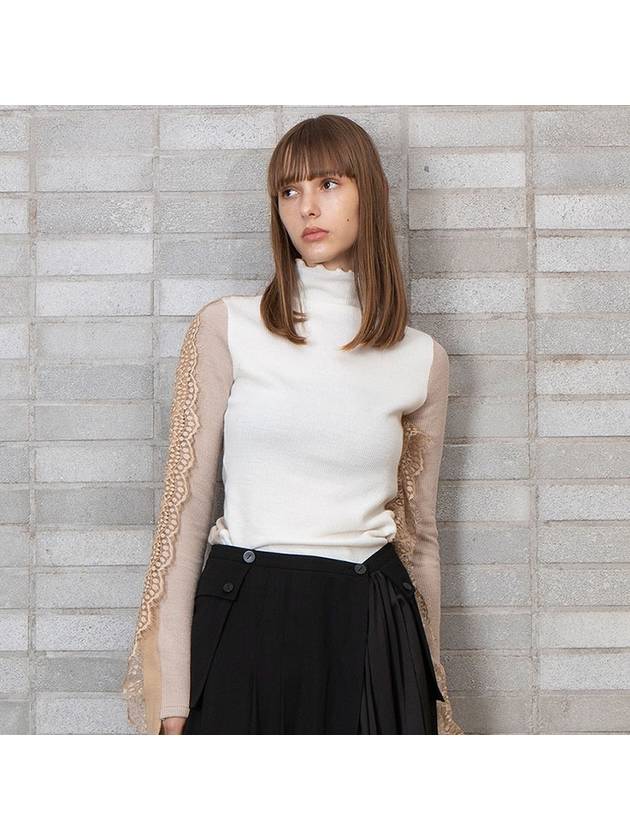 color block knit top beige - REAL ME ANOTHER ME - BALAAN 2