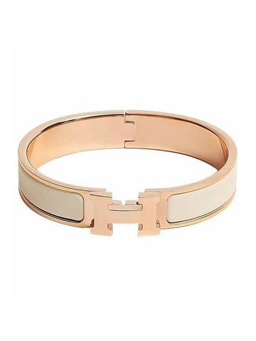 Click H Bracelet Rose Gold Cream - HERMES - BALAAN 1