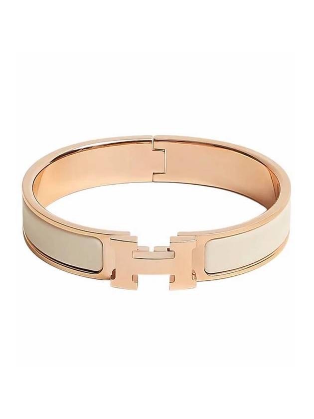 Click H Bracelet Rose Gold Cream - HERMES - BALAAN 1