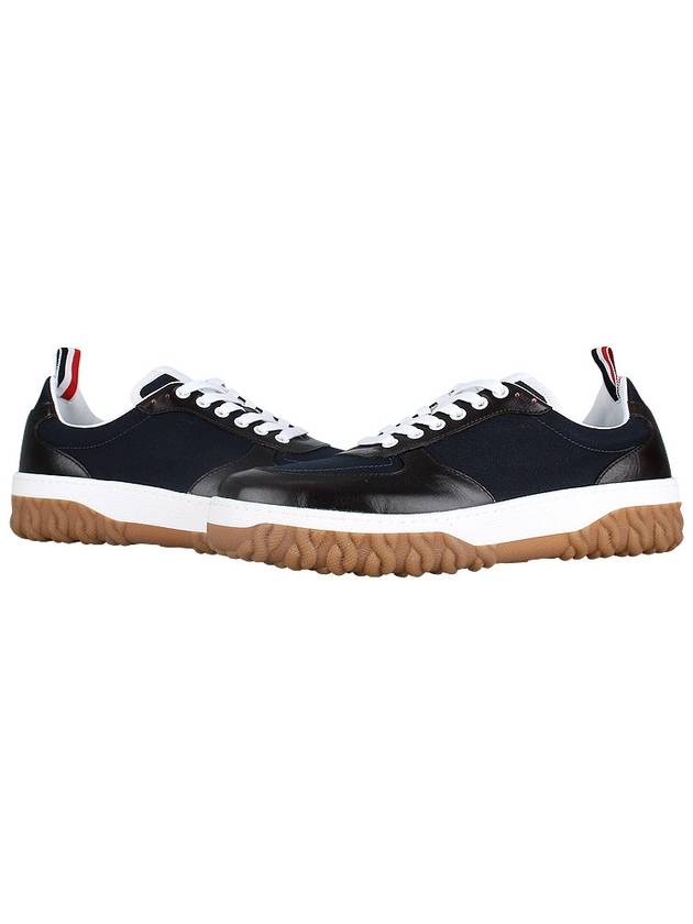 Letterman Panel Low-Top Sneakers Navy - THOM BROWNE - BALAAN 3