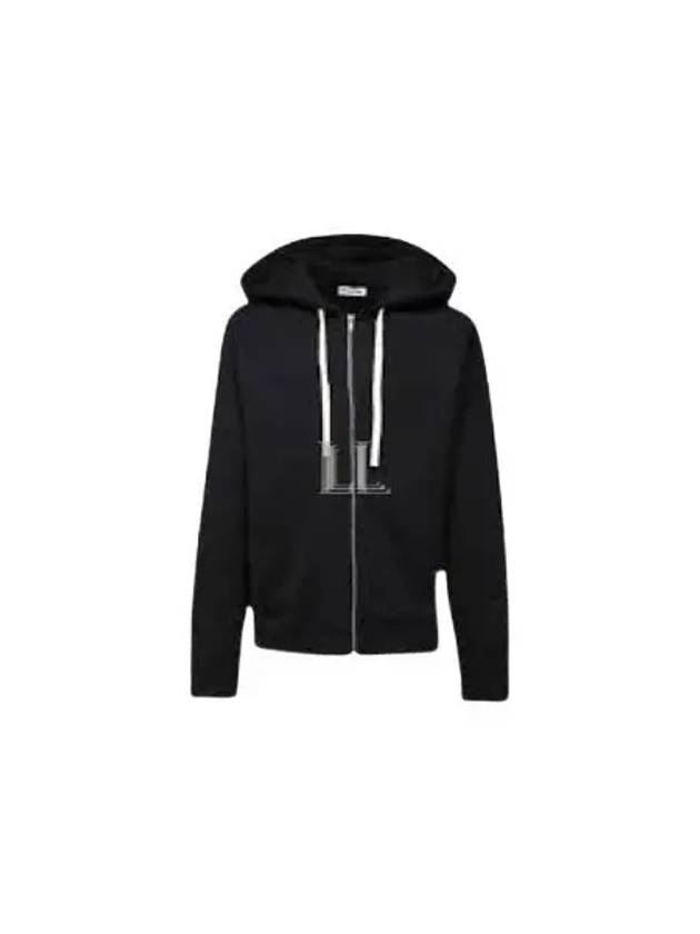 Women's Logo Cotton Zip Up Hoodie Black - JIL SANDER - BALAAN 2