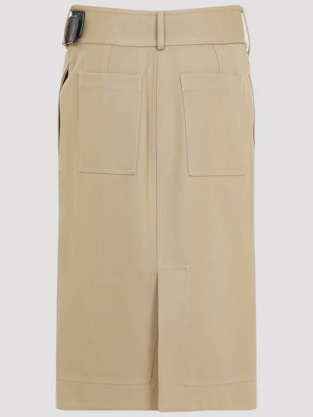 Belted Midi H-Line Skirt Nude - BOTTEGA VENETA - BALAAN 3