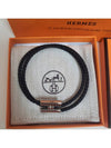 Tunis Tresse Palladium Bracelet Noir - HERMES - BALAAN 4