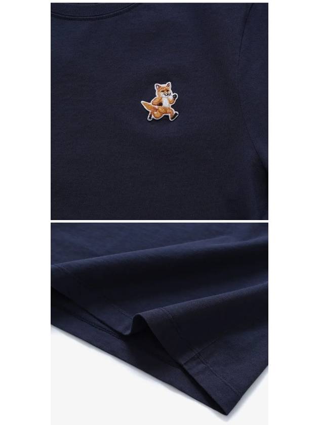 Speedy Fox Patch Comfort Short Sleeve T Shirt Navy - MAISON KITSUNE - BALAAN 4