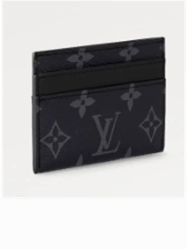 Monogram Eclipse Double Card Wallet Black - LOUIS VUITTON - BALAAN 3