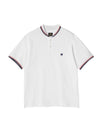 Embroidered Logo Short Sleeve Polo Shirt White - NEEDLES - BALAAN 1